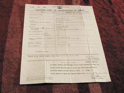Obama kenyan birth certificate
